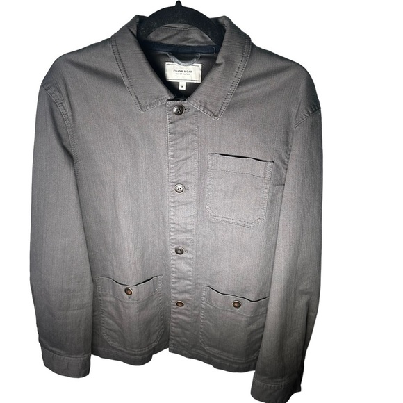 Frank & Oak Gray Cotton Button Down Shacket Jacket Size Medium - Picture 1 of 9